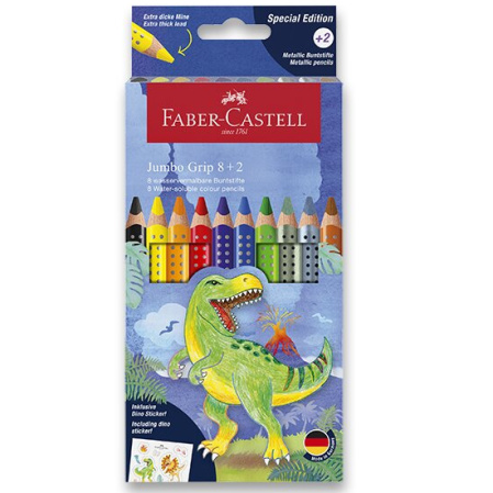 detail Pastelky Faber-Castell Jumbo Grip Dinosaurus 8+2 ks