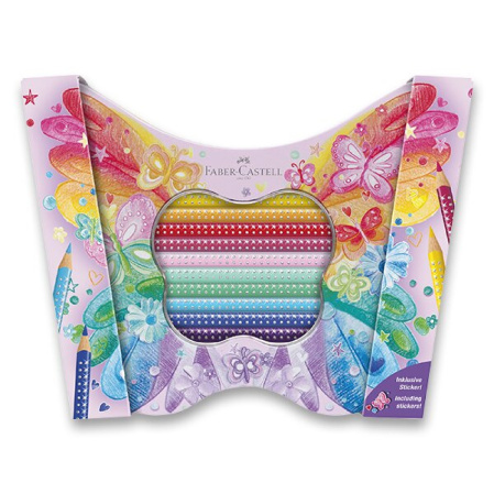 detail Pastelky Faber-Castell Sparkle Butterfly dóza Motýl 20ks