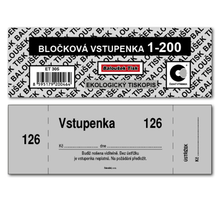 detail Vstupenky 1-200 /o