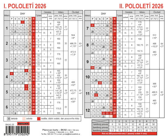 detail Kalendář 2027 Plánovací karta