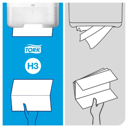 detail Ručníky skládané papírové dvouvrstvé Tork Singlefold zelené pro Tork H3 250 ks