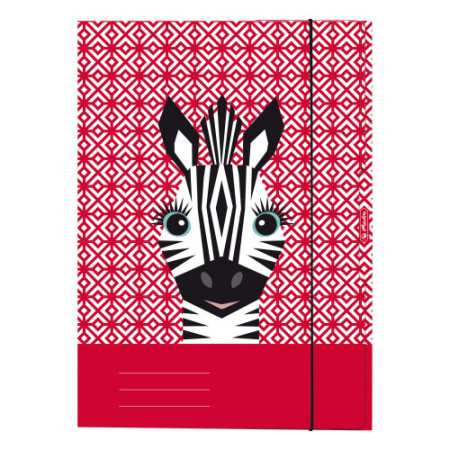 detail Mapa s gumou A4 tříchlopňová papírové Cute zebra