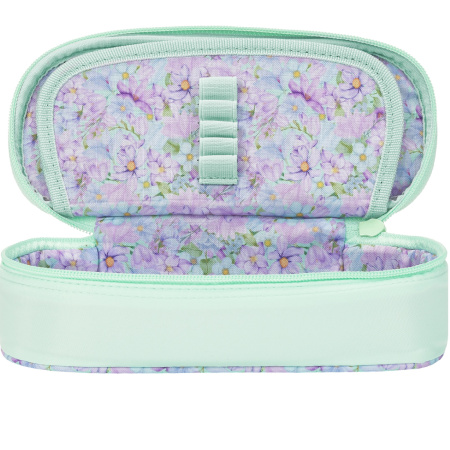 detail Pouzdro Etue Oxford Flowers zelené