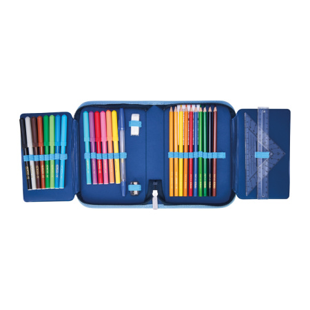 detail Penál jednopatrový plný kosmonaut 2 chlopně