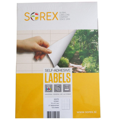 detail Etikety na archu A4 210x297 Sorex po ks