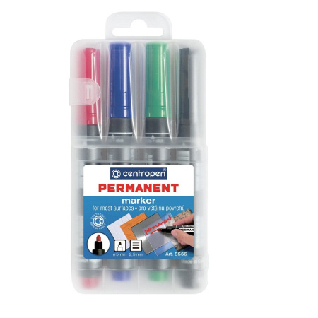 detail Popisovač permanentní Centropen 8566 sada 4ks/E