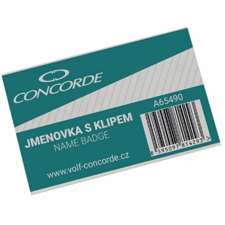 detail Jmenovka klips + spínací špendlík