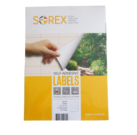 detail Etikety na archu A4 105x74 Sorex po ks