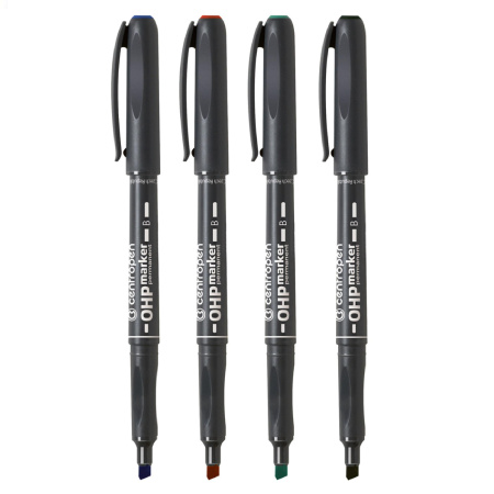 detail Popisovač permanentní Centropen 2638 OHP B sada 4ks