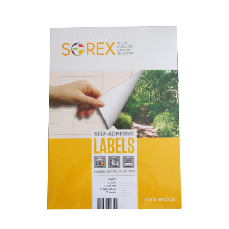 detail Etikety na archu A4 70x36 Sorex po ks