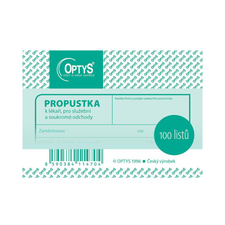 detail Propustka A7 (optys)
