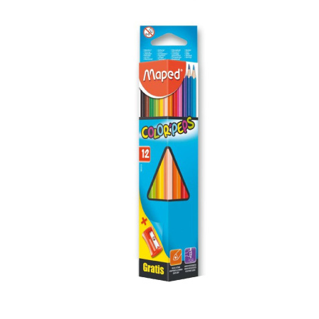 detail Pastelky trojhranné Color'Peps Maped 12ks + ořezávátko/AC/E