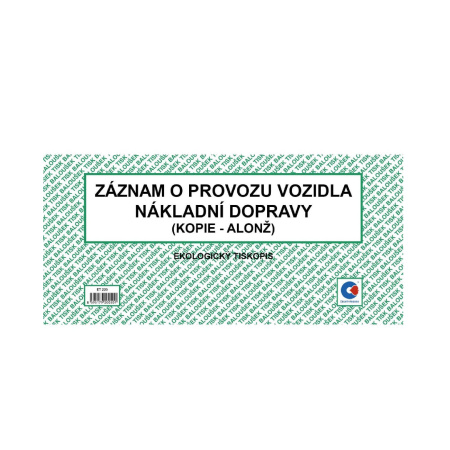 detail Záznam o provozu nákl.dopravy kopie 1/2 A4 na šířku Baloušek
