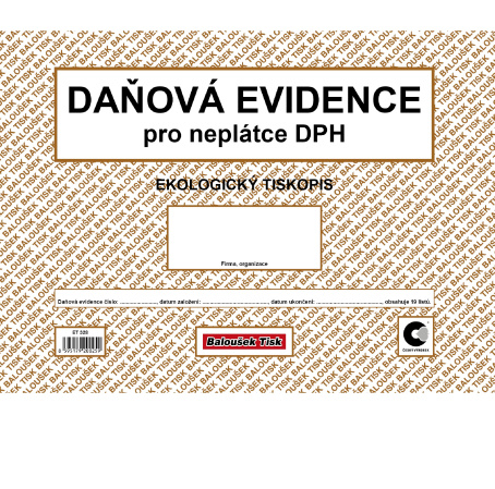 detail Peněžní deník A4 pro neplátce (Baloušek) daňová evidence/E