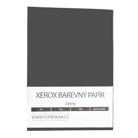 detail Papír barevný A4 80g černý 100ls xerox