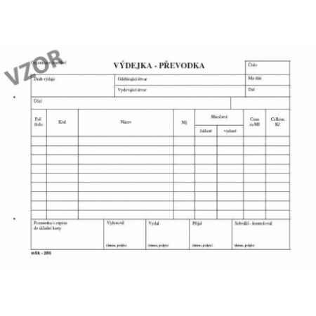 detail Výdejka-převodka A5 NCR/285