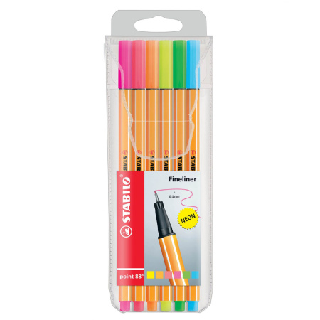 detail Liner 0,4 mm Stabilo Point 88 6ks neon sada