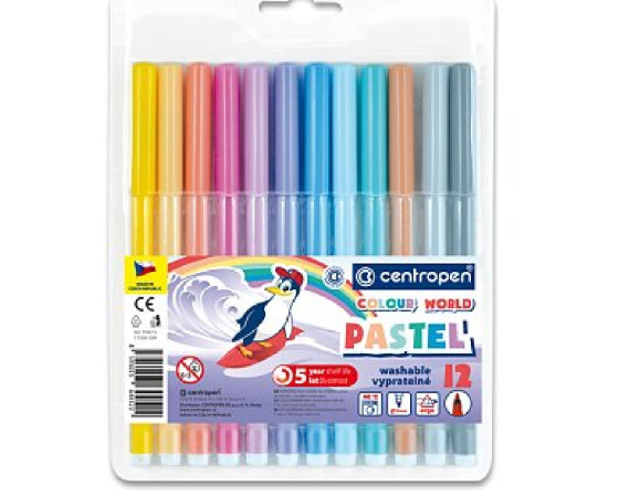 detail Fixy Centropen vypratelné 7550 pastelové 12ks