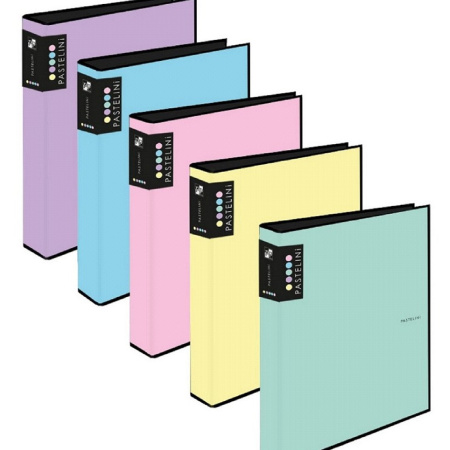 detail Pořadač A4 4-kroužky 4cm Pastelini modrý/E