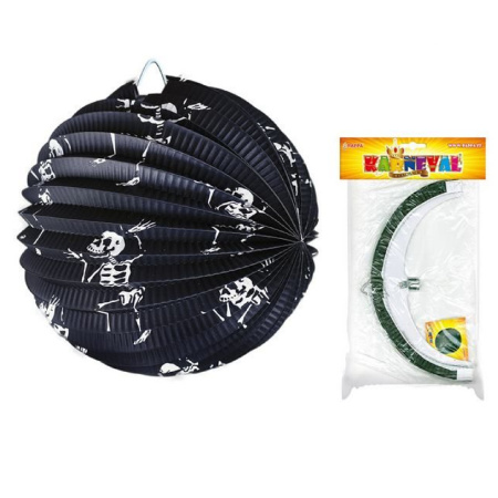 detail Lampion Halloween 25 cm koule kostlivci