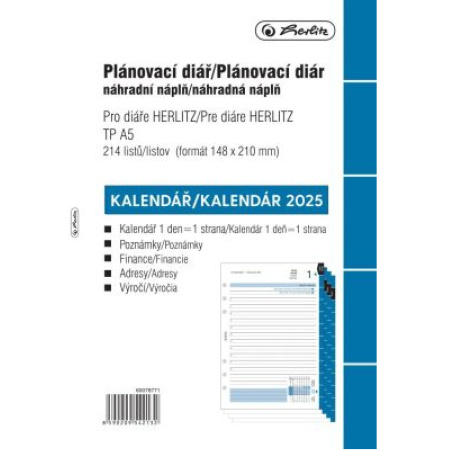 detail Náplň do diáře A5 denní Herlitz