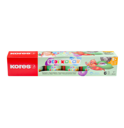 detail Barvy prstové Kores Dedi Kolor 6ks
