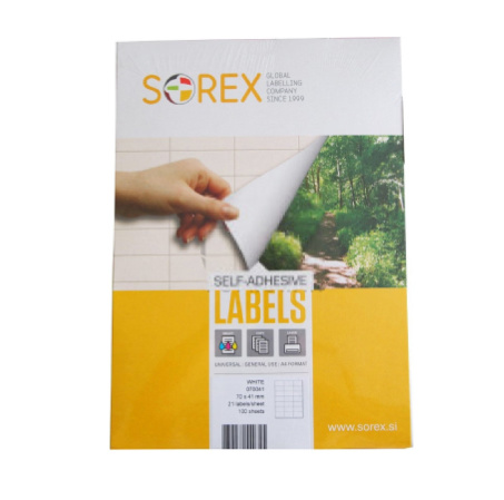 detail Etikety na archu A4 Sorex 30mm 4800 etiket