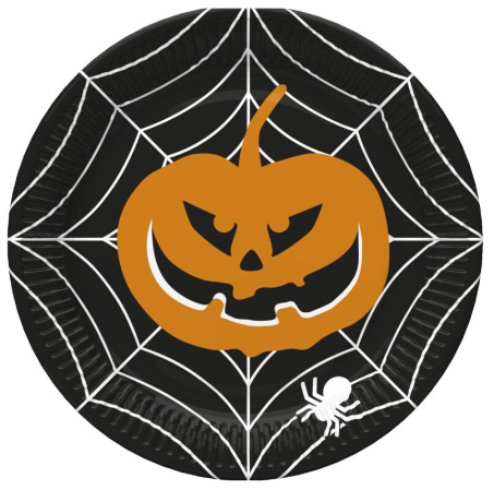 detail Papírové talíře Halloween 8ks Dýně