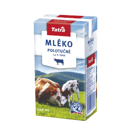 detail Mléko polotučné 0,5l
