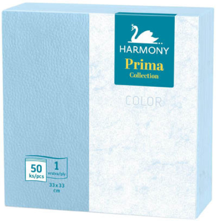 detail Ubrousky papírové jednovrstvé 33 x 33 Harmony Color modré 50ks /E
