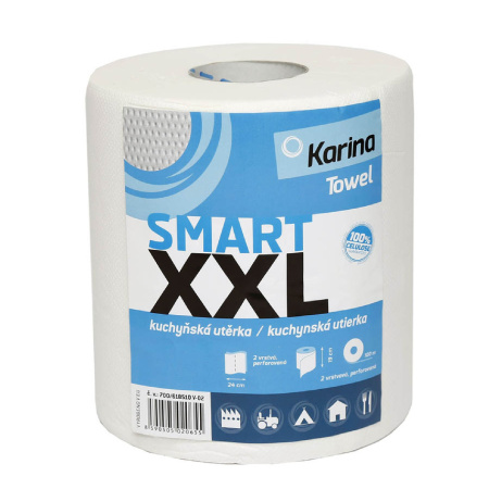 detail Utěrky papírové dvouvrstvé v roli Karina XXL 100m