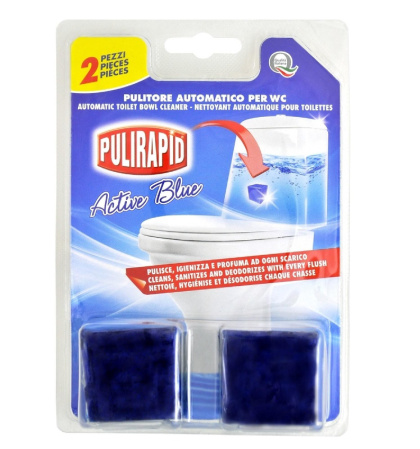 detail Pulirapid WC cubo active blue tablety do wc nádržky/2ks/E