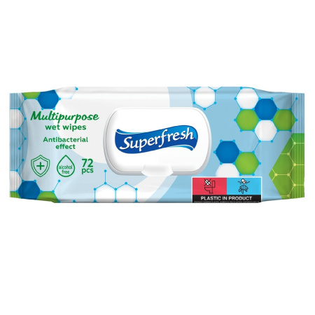 detail Ubrousky vlhčené Superfresh antibakteriální 72 ks