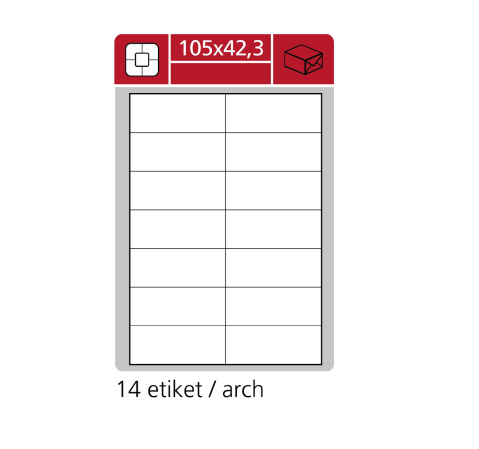 detail Etikety na archu A4 105x42,3 mm S+K Label 1 list /E
