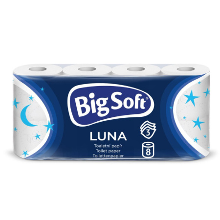 detail Toaletní papír třívrstvý Luna bílý 8 rolí /E