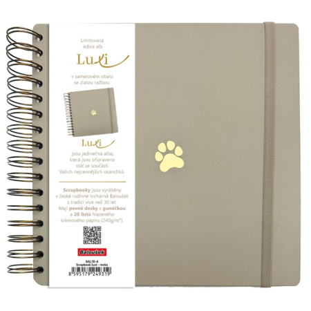 detail Fotoalbum 24 x 21 cm Luxi moka tlapka/E