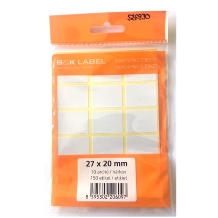 detail Samolepicí etikety v sáčku - 27 x 20 mm / 150 etiket