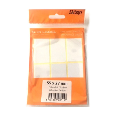 detail Samolepicí etikety v sáčku - 55 x 27 mm / 60 etiket