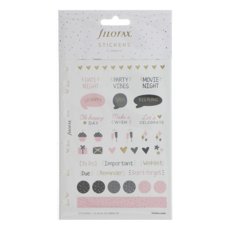 detail nápln Multi Filofax Confetti osobní A5 samolepky