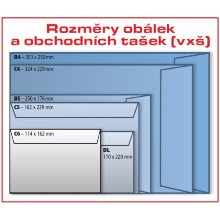 detail Obálka poštovní B4 samolepící recyklovaný bílý papír