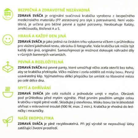 detail Box na svačinu Zdravá sváča žlutý /E
