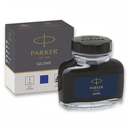 detail Parker inkoust Quink modrý