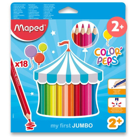detail Pastelky trojhranné Color'Peps Jumbo Maped 18ks