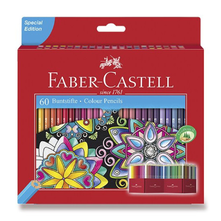 detail Pastelky šestihranné Faber-Castell 60ks + ořezávátko