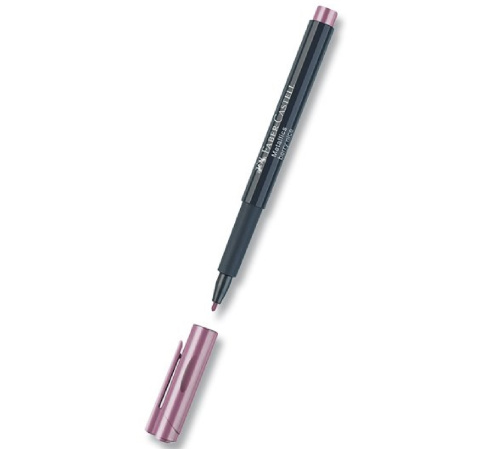 detail Popisovač permanentní Faber-Castell metalický světle fialová