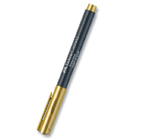 detail Popisovač permanentní Faber-Castell metalický ledově zelená/E