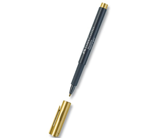 detail Popisovač permanentní Faber-Castell metalický ledově zelená/E