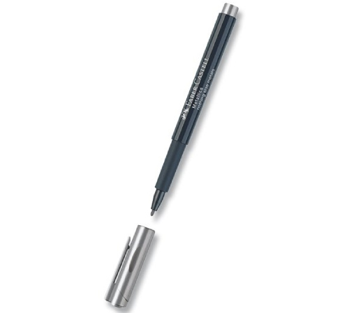 detail Popisovač permanentní Faber-Castell metalický ledově zelená/E