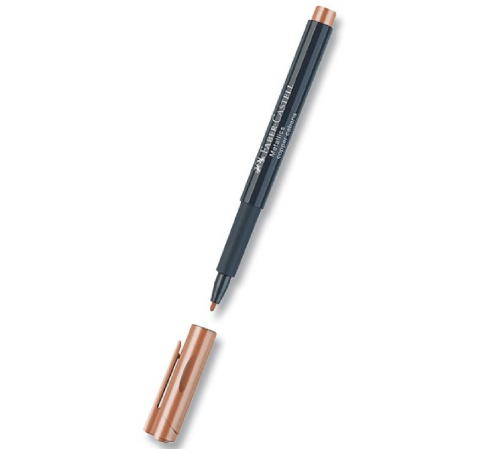 detail Popisovač permanentní Faber-Castell metalický ledově zelená/E