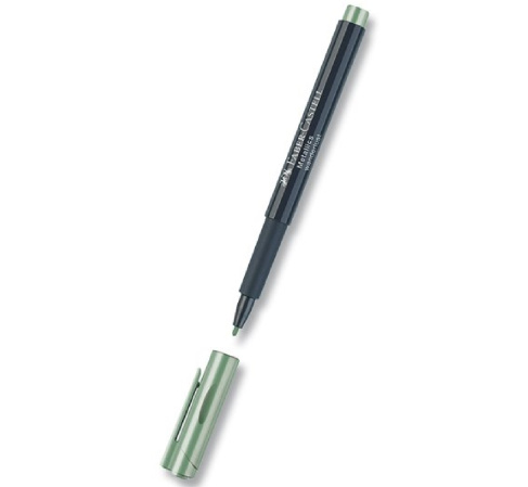 detail Popisovač permanentní Faber-Castell metalický ledově zelená/E